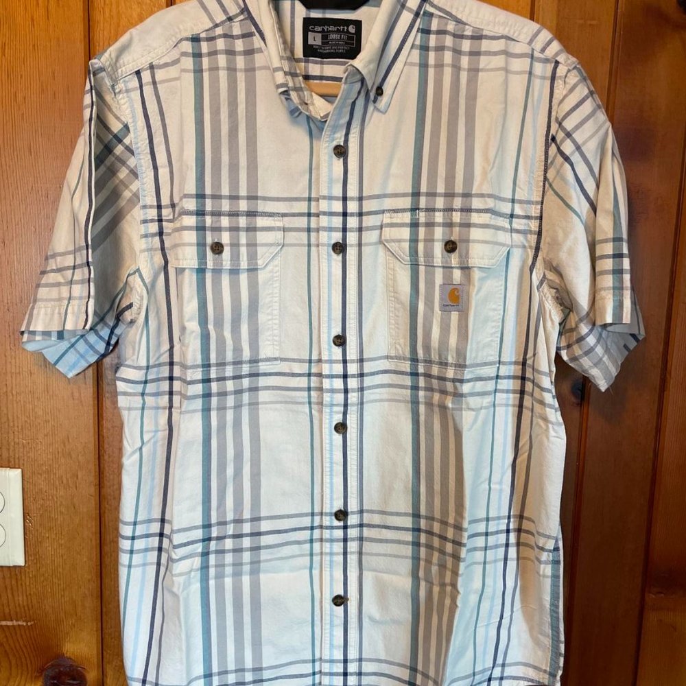 Carhartt Men's Large Tan Button Down Shirt